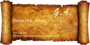Geosits Alex névjegykártya